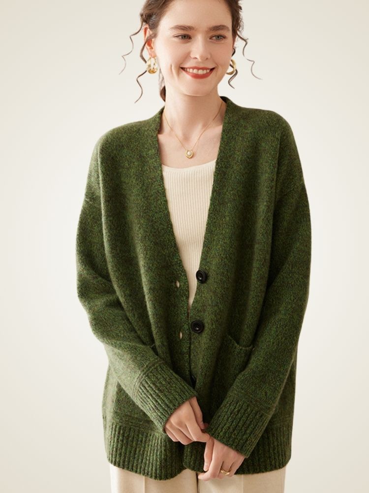 Miris - Textured Knit Cashmere Cardigan