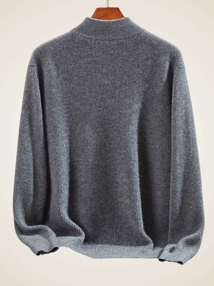 Preston - Ribbed Cashmere Zip-Up Cardigan