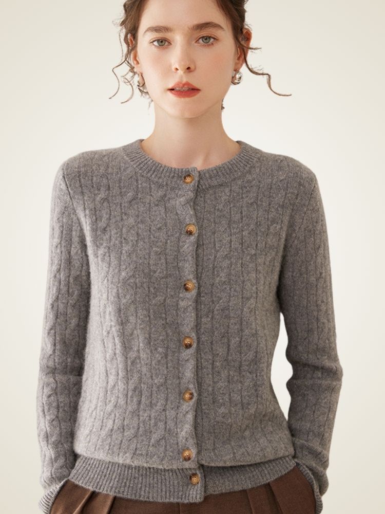 Domi - Cable-Knit Cashmere Cardigan