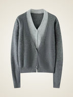 Riley - Two-Tone Cashmere Cardigan