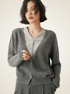 Riley - Two-Tone Cashmere Cardigan