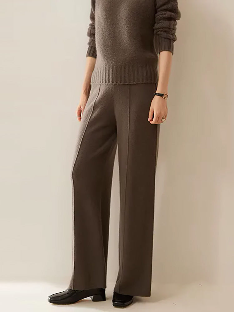 Kaila - Wide Leg Cashmere Pants