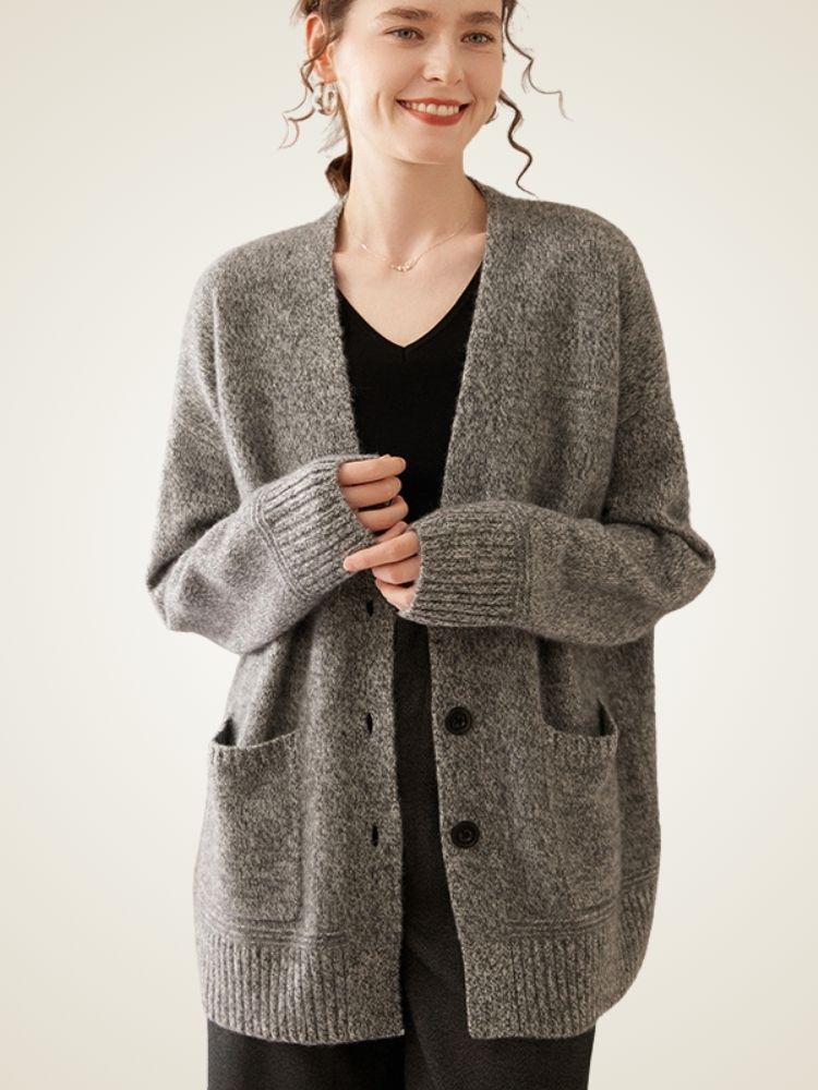 Miris - Textured Knit Cashmere Cardigan