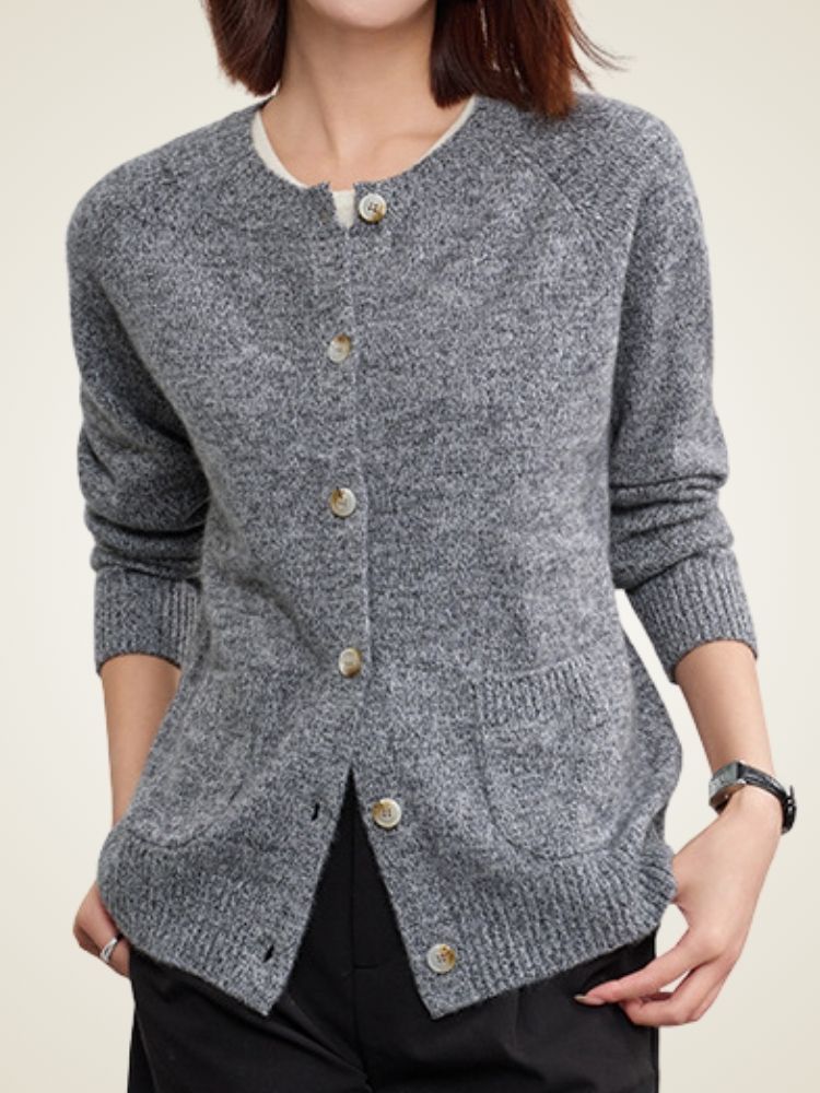 Nessa - Heathered Cashmere Cardigan