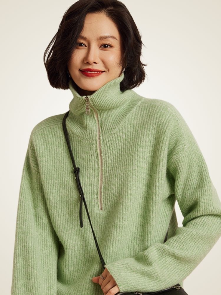 Reina - Half-Zip Cashmere Sweater