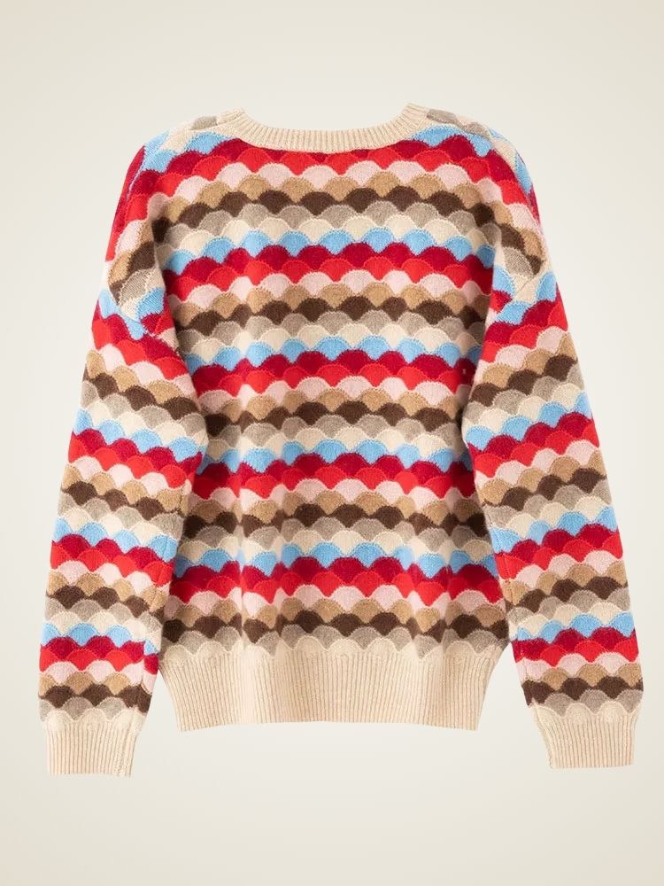 Harmony - Colorful Wave Pattern Cashmere Sweater