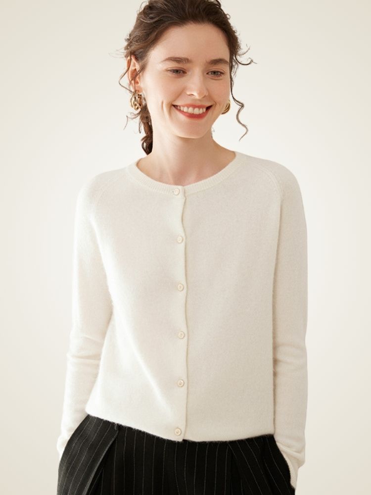 Dana - Classic Pure Cashmere Cardigan