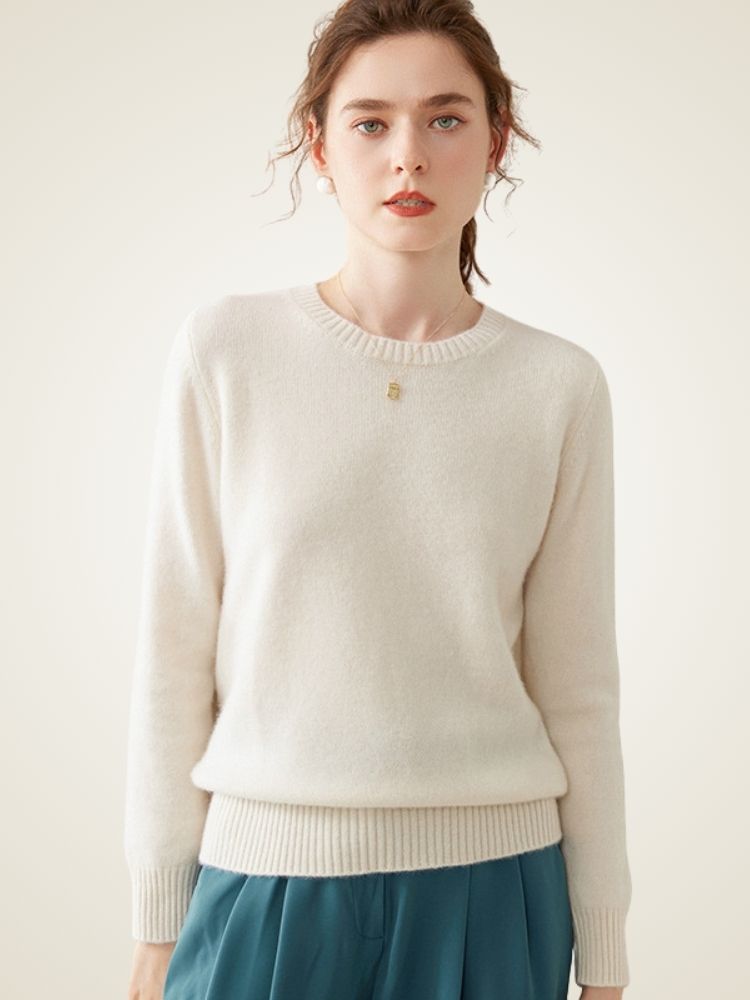 Calienna - Classic Crew Neck Cashmere Sweater