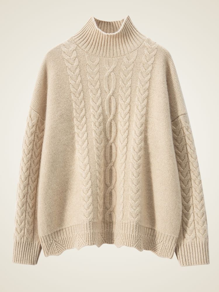 Odessa - Cable-Knit Cashmere Turtleneck