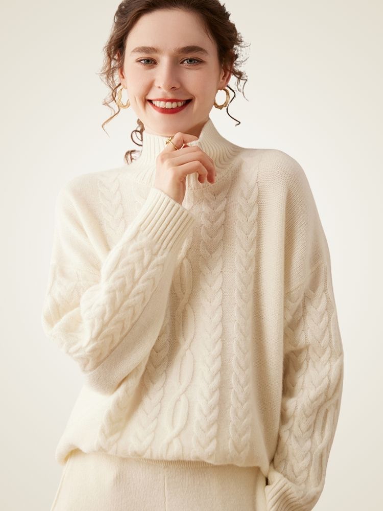 Odessa - Cable-Knit Cashmere Turtleneck