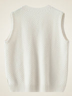 Iona - Textured Cashmere V-Neck Vest
