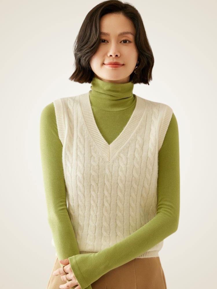 Marlene - Cable-Knit Cashmere Vest