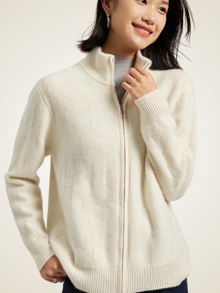 Vala - Zip-Up Cashmere Cardigan