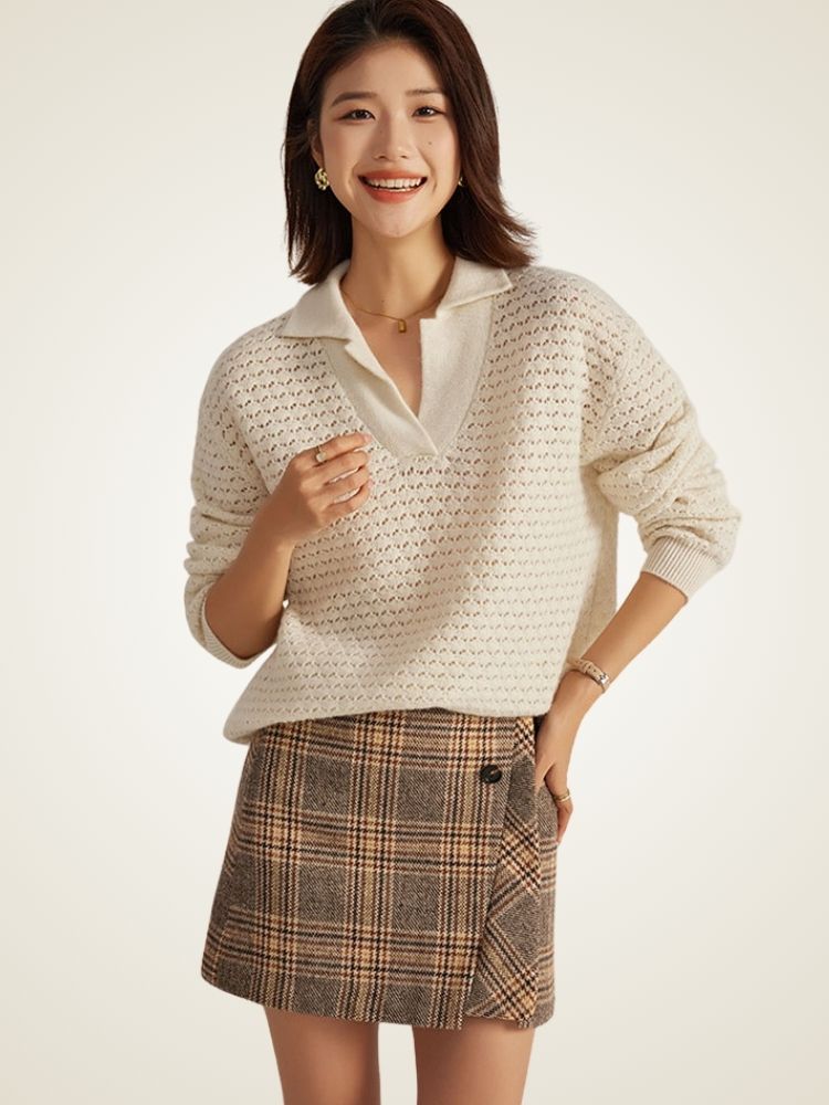 Alisande - Open-Knit Cashmere Sweater