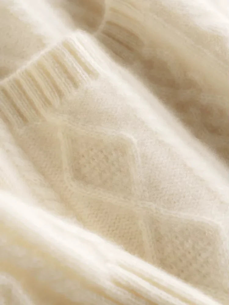 Paige - Collared Cable Knit Cashmere Cardigan