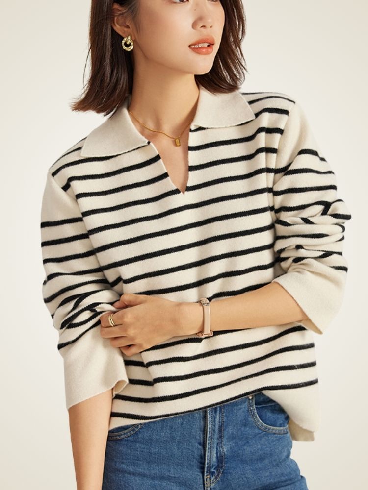 Nelyssa - Striped Cashmere Sweater