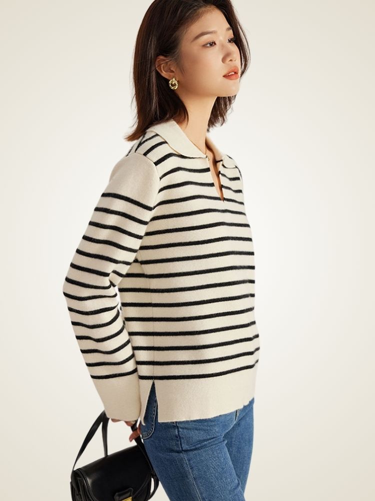 Nelyssa - Striped Cashmere Sweater