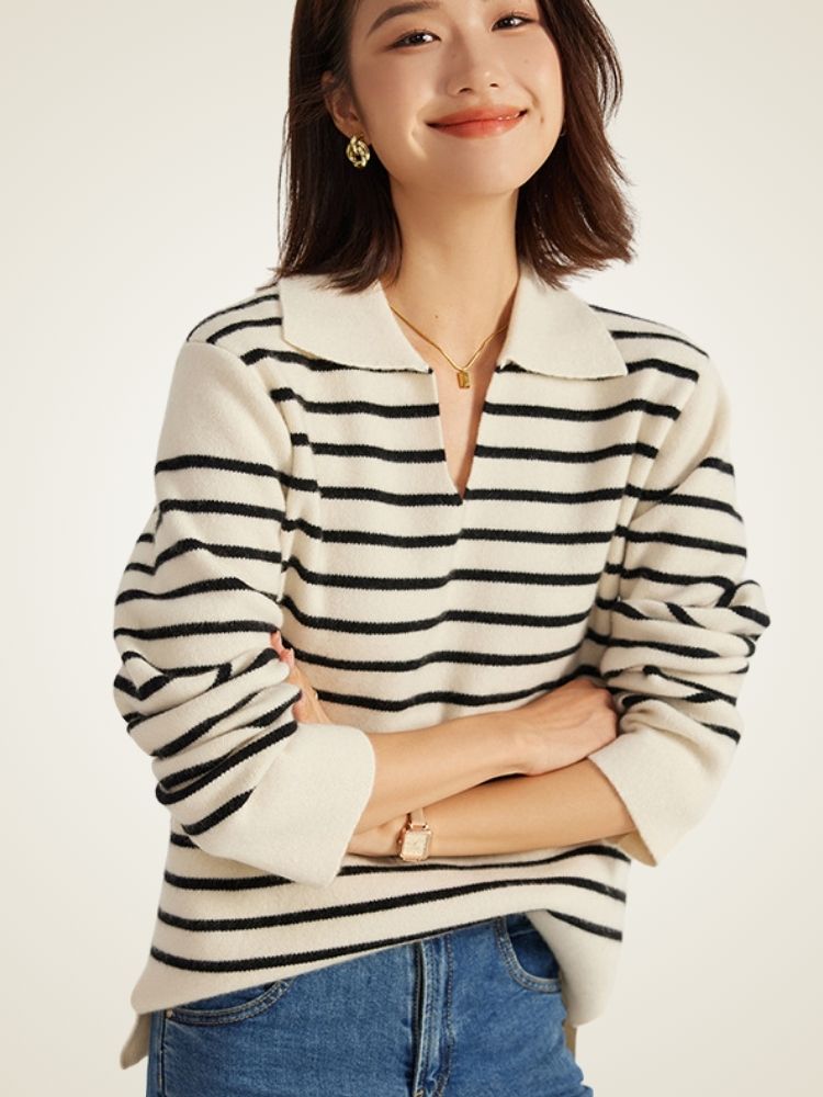 Nelyssa - Striped Cashmere Sweater