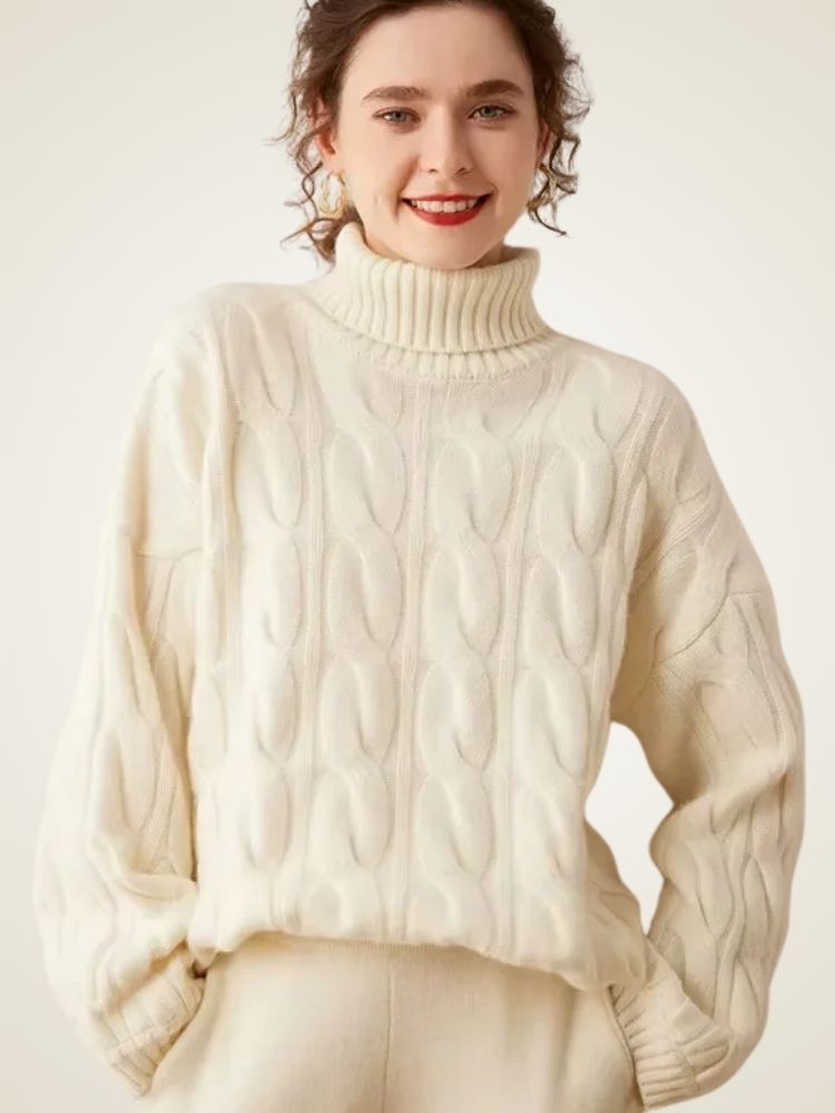Jordana - Textured Cashmere Turtleneck