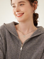 Lorynna - Zip-Up Cashmere Hoodie
