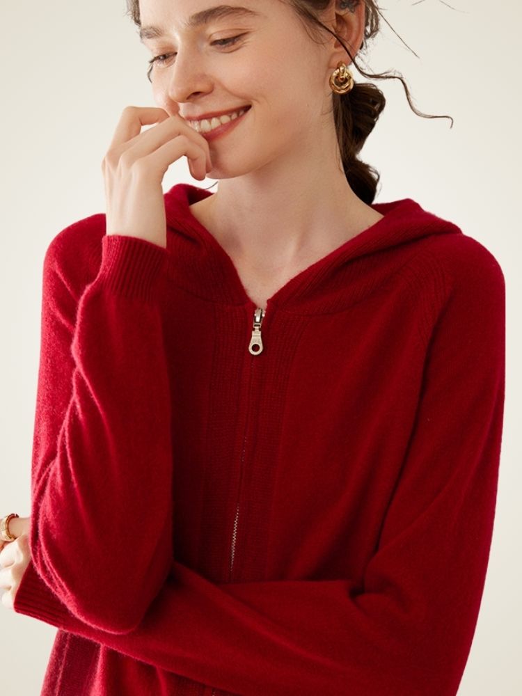 Lorynna - Zip-Up Cashmere Hoodie