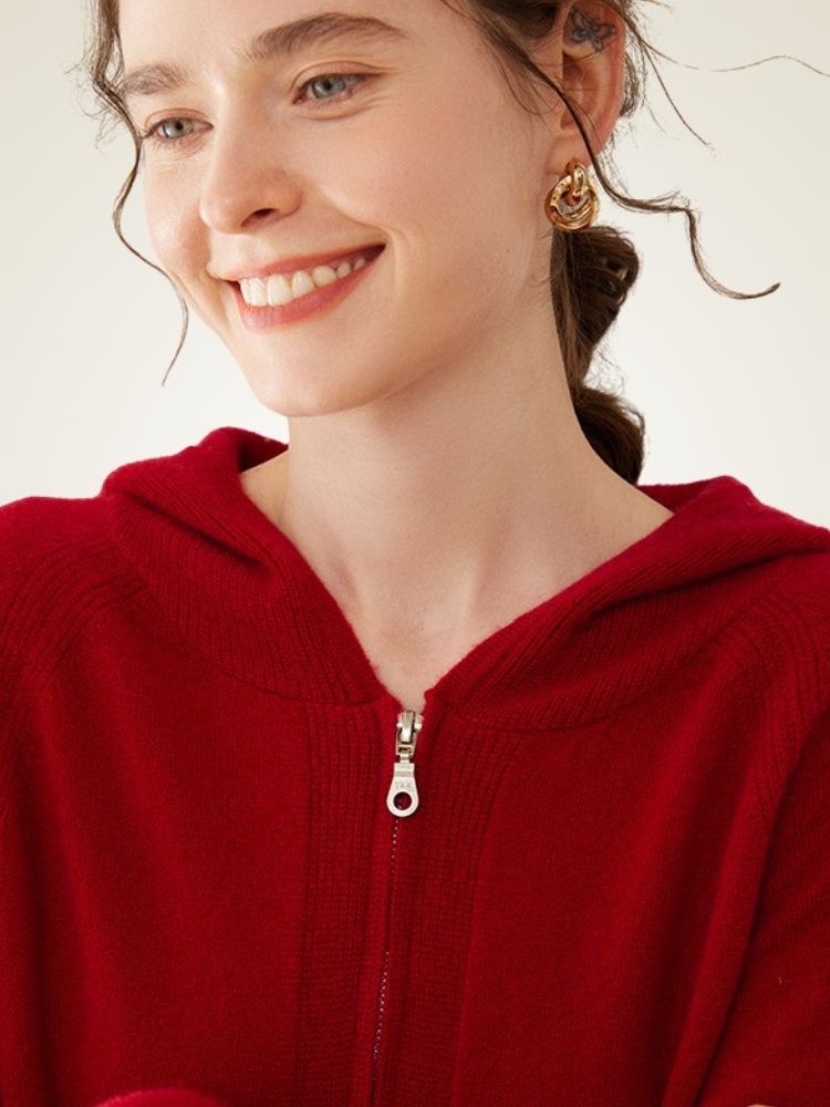 Lorynna - Zip-Up Cashmere Hoodie