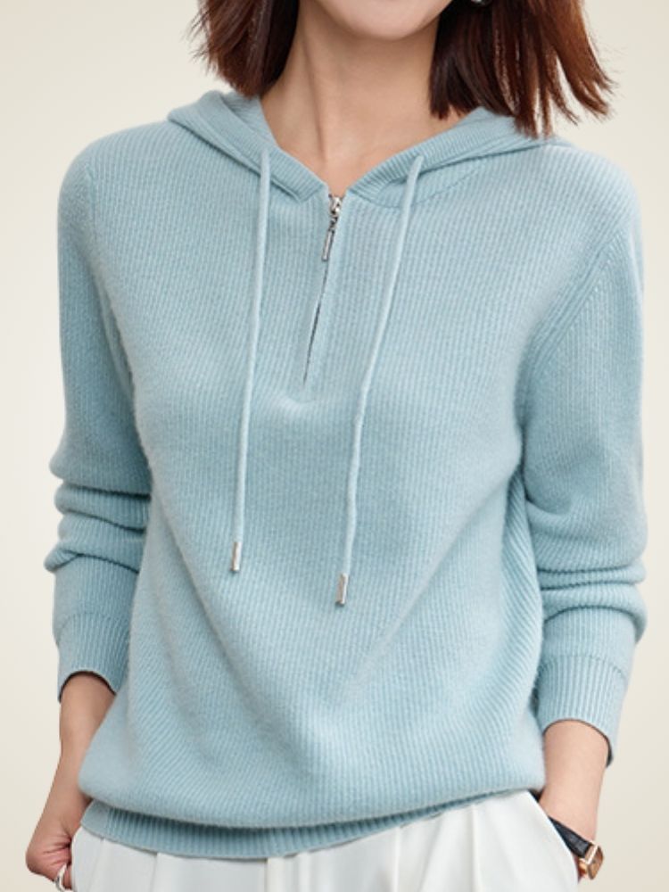 Adelise - Zip-Up Cashmere Hoodie