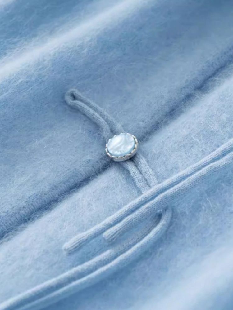 Severina - Tie-Front Fuzzy Knit Cardigan