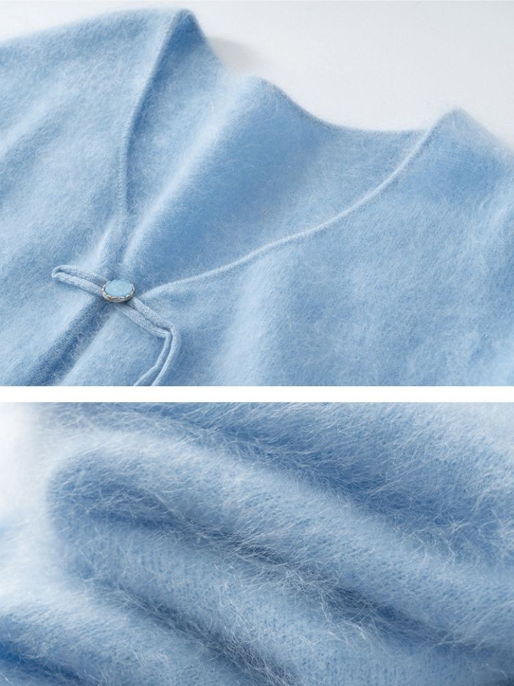 Severina - Tie-Front Fuzzy Knit Cardigan