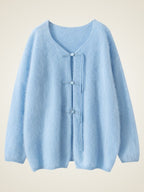 Severina - Tie-Front Fuzzy Knit Cardigan