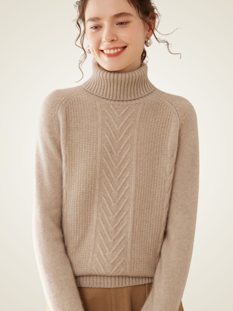Lucinda - Textured Cashmere Turtleneck