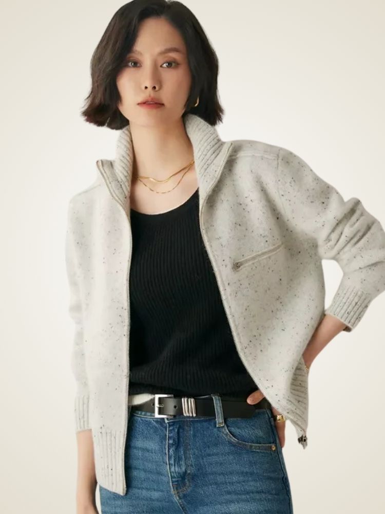 Liv - Zip Cashmere Cardigan