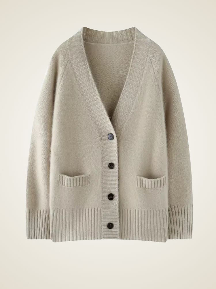 Jade - V Neck Cashmere Cardigan