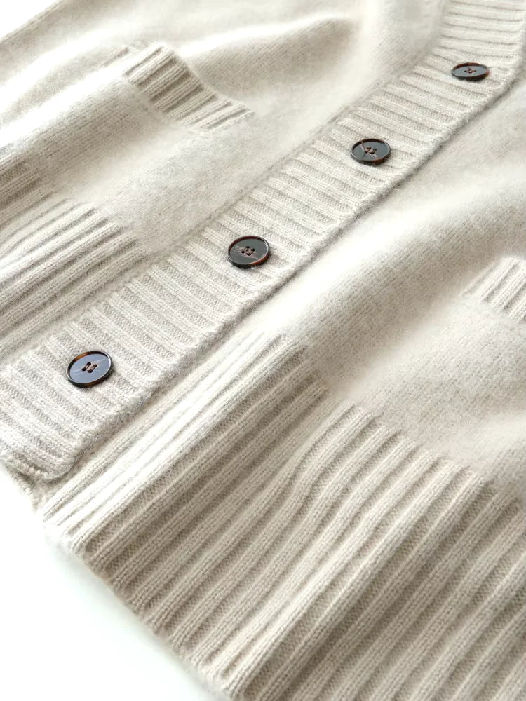 Jade - V Neck Cashmere Cardigan