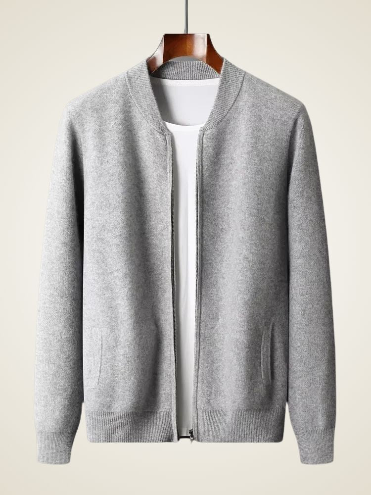 Cooper - Bomber Collar Cashmere Cardigan