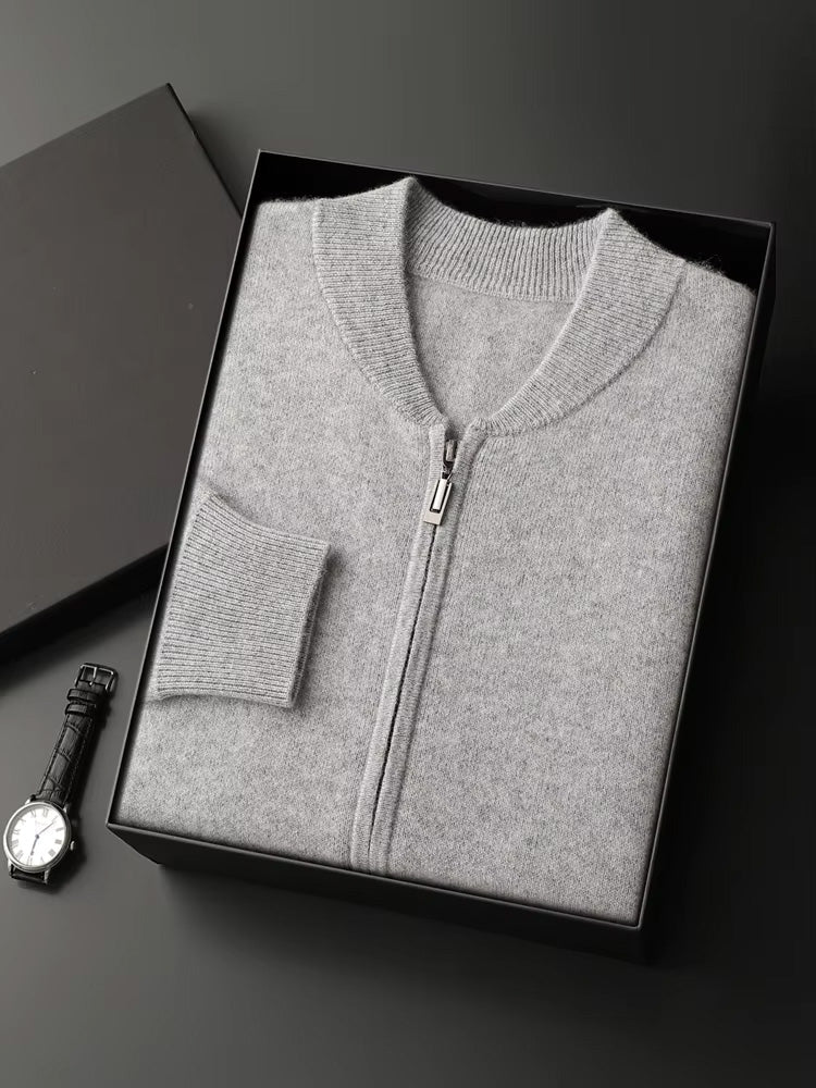 Cooper - Bomber Collar Cashmere Cardigan