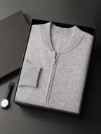 Cooper - Bomber Collar Cashmere Cardigan