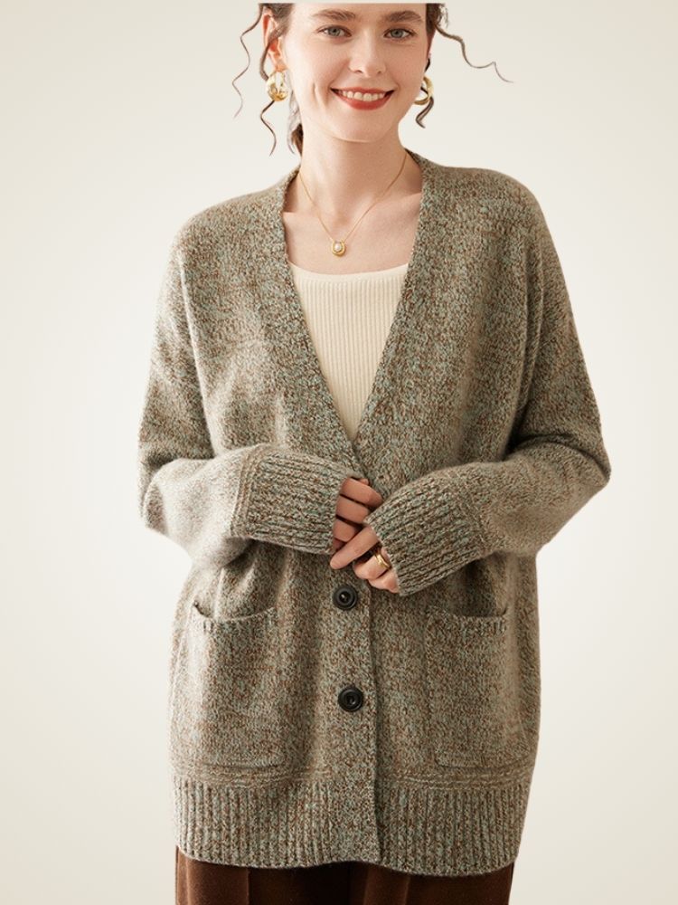 Miris - Textured Knit Cashmere Cardigan