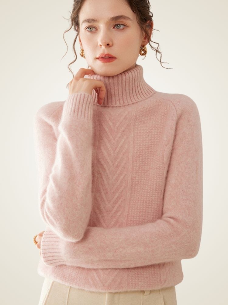 Lucinda - Textured Cashmere Turtleneck