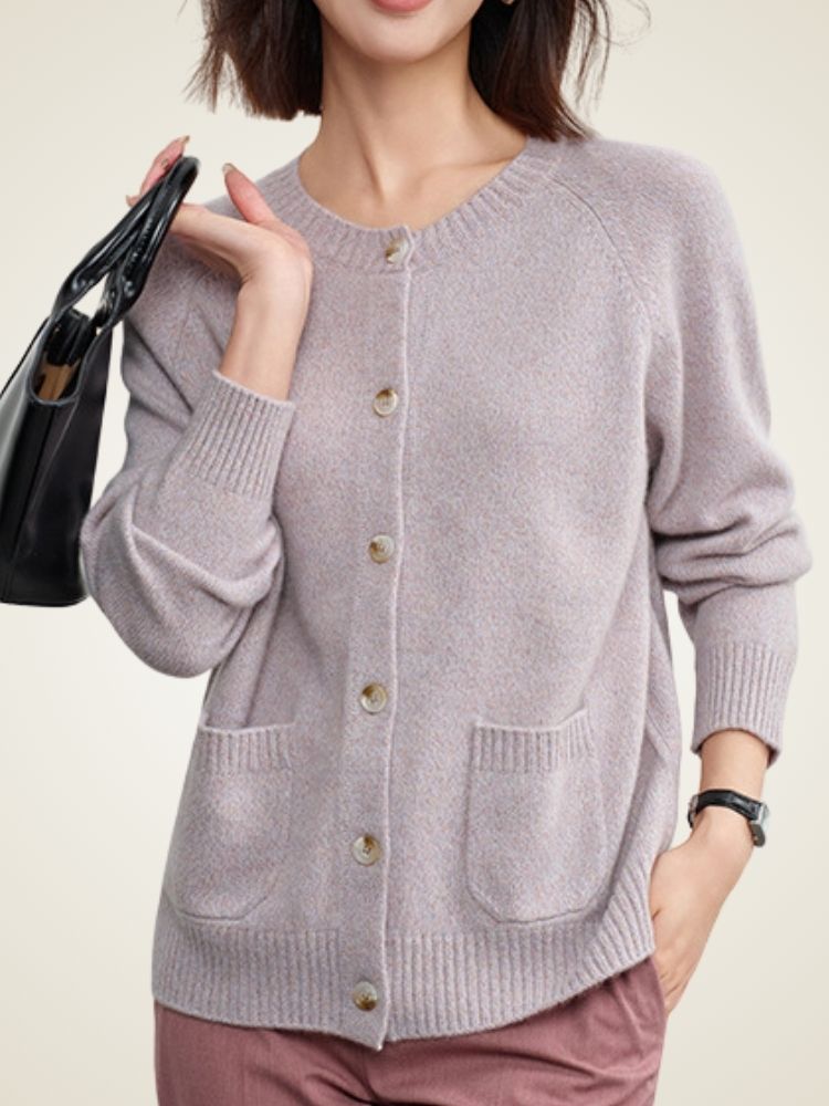 Nessa - Heathered Cashmere Cardigan
