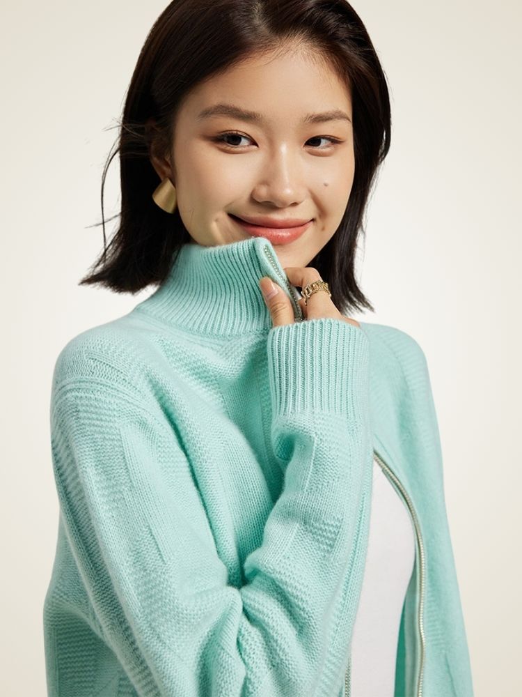 Vala - Zip-Up Cashmere Cardigan