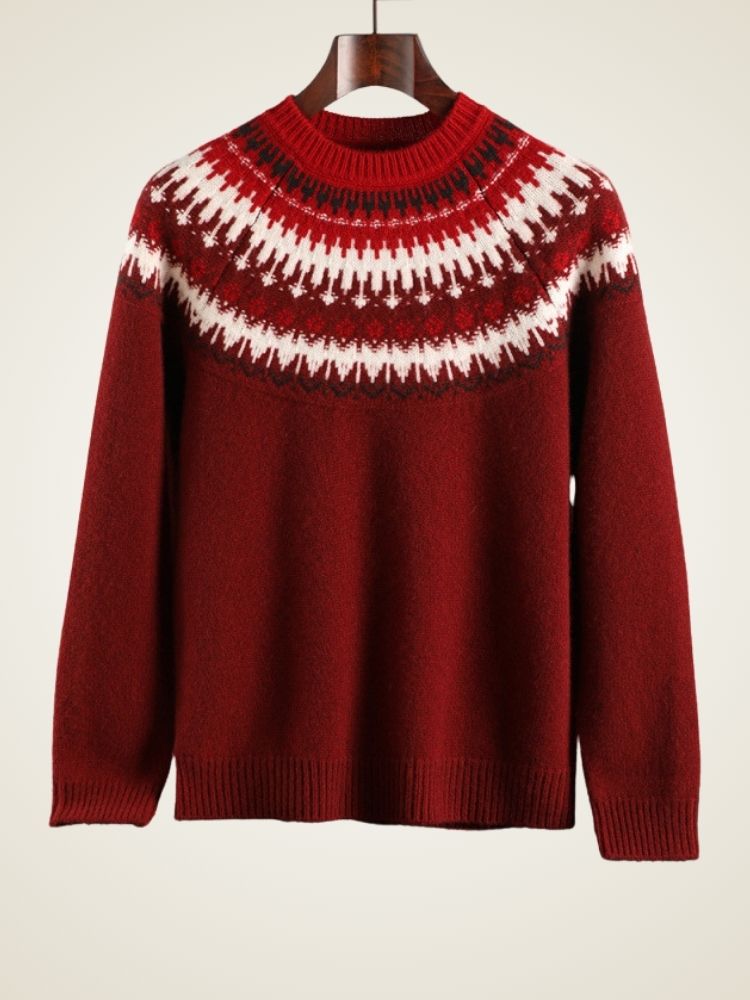 Ansel - Knitted Yoke Cashmere Sweater