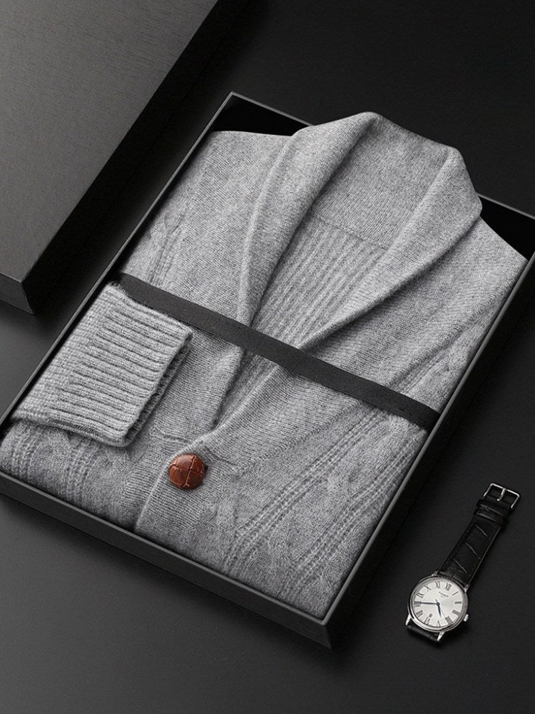 Elio - Shawl Collar Cashmere Cardigan