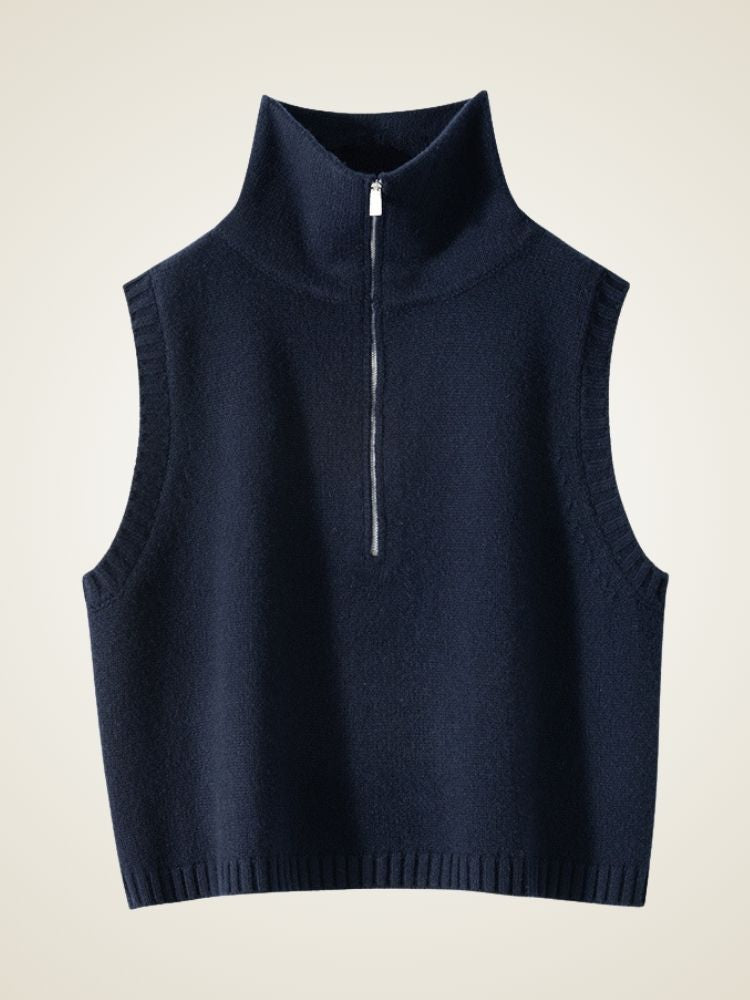 Adara - Half-Zip Cashmere Vest