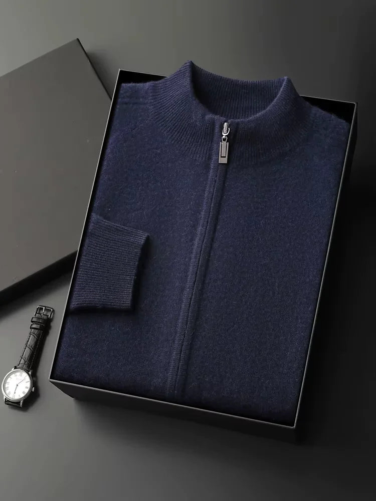 Caleb - Zip Up Cashmere Cardigan