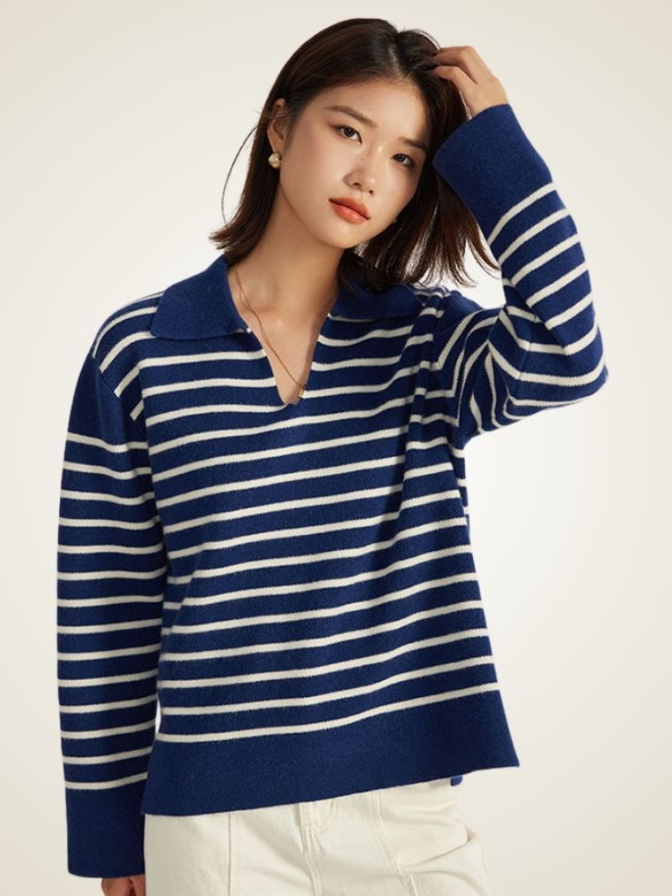 Nelyssa - Striped Cashmere Sweater