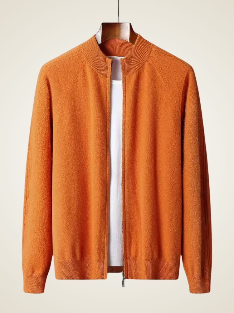 Caleb - Zip Up Cashmere Cardigan