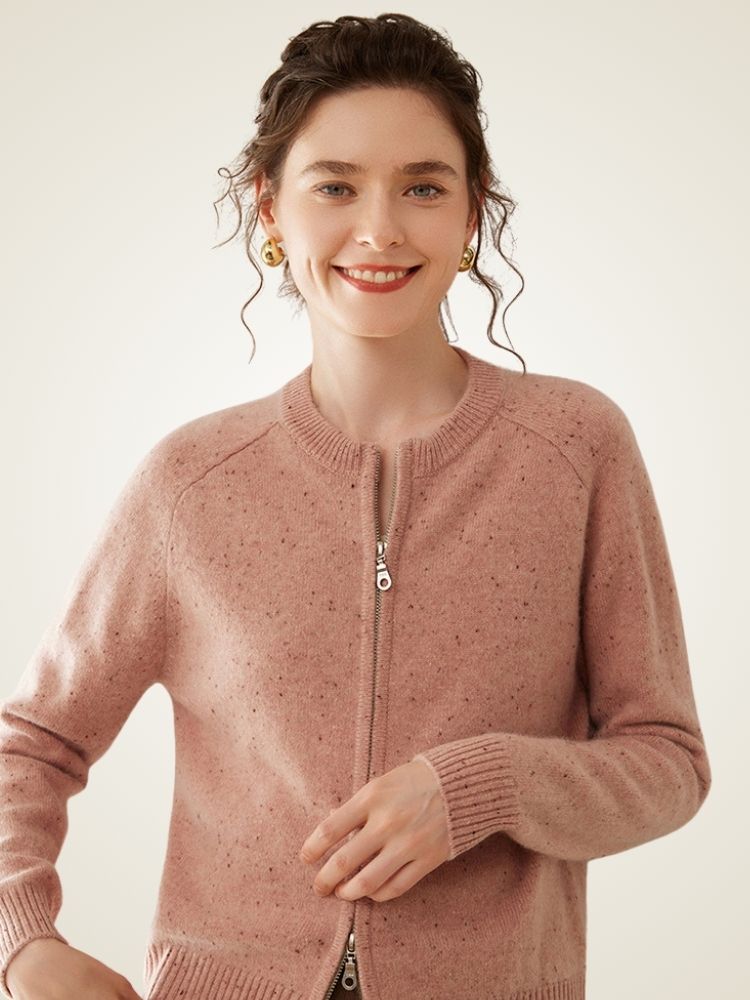 Univa - Heather Zip-Up Cashmere Cardigan
