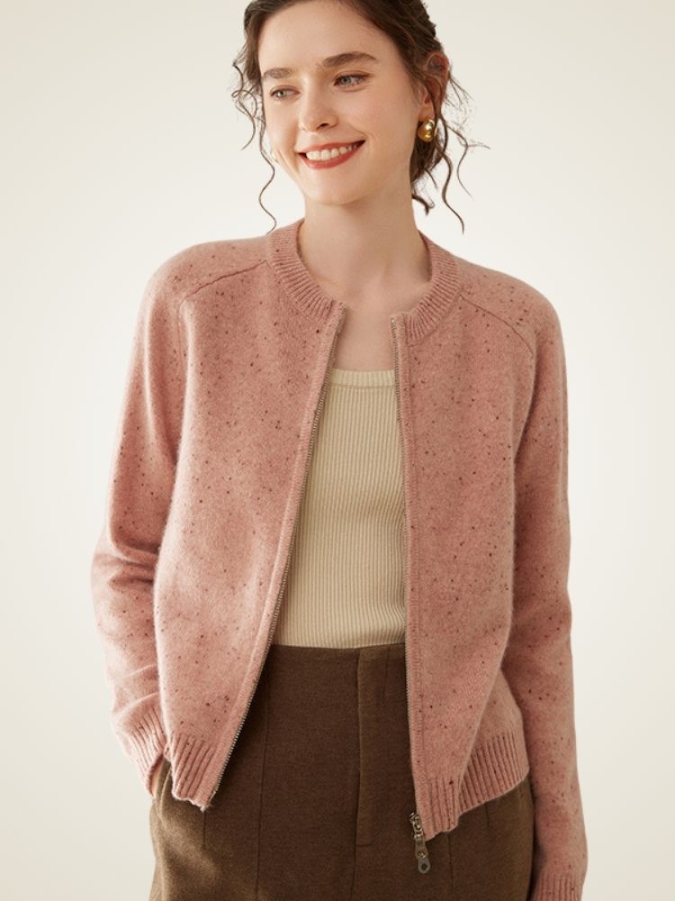 Univa - Heather Zip-Up Cashmere Cardigan