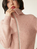 Levana - Heather Polo Collar Cashmere Cardigan